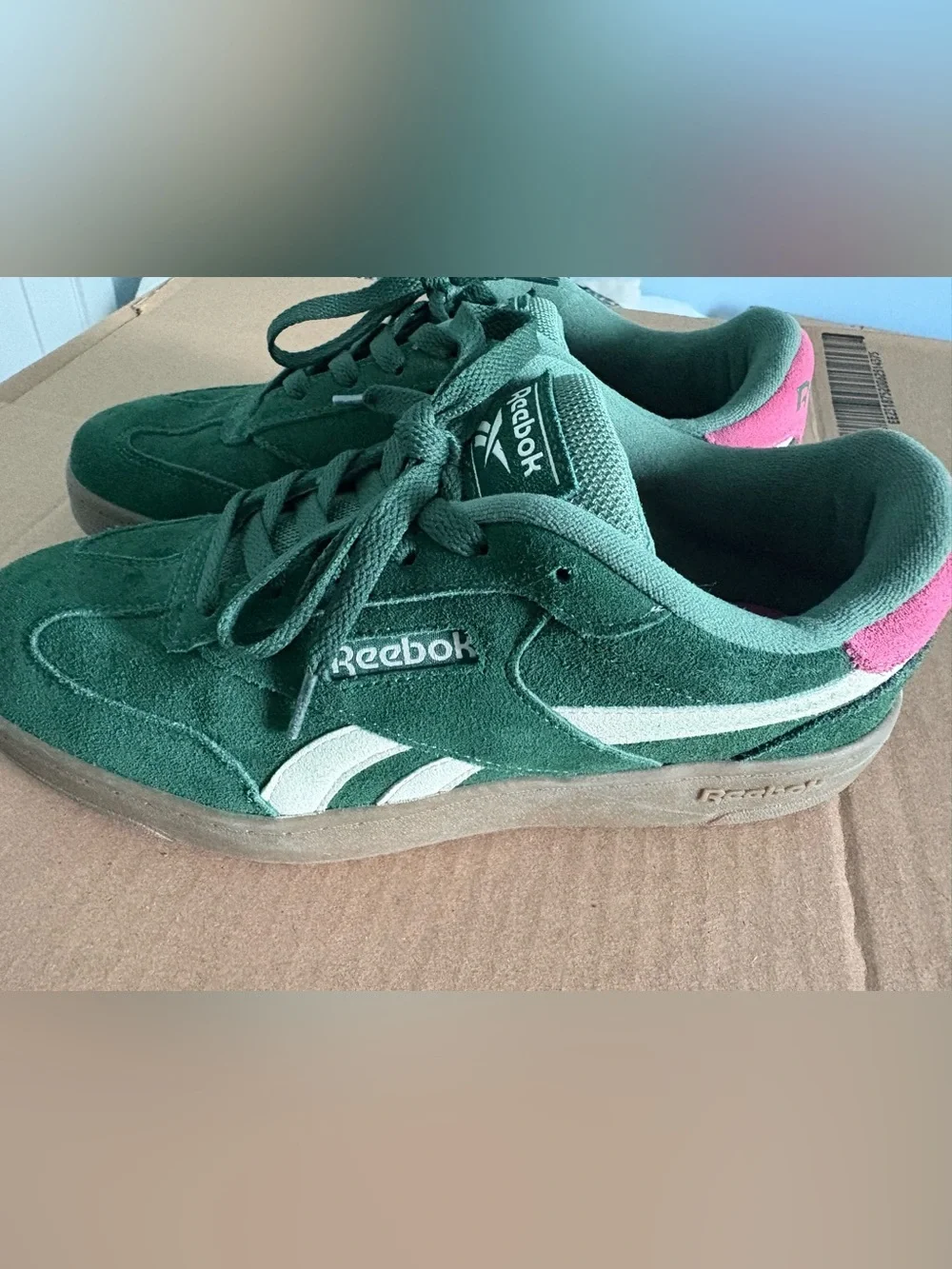 Reebok Dark Green Suede Sneakers